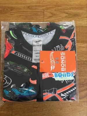 BONDS X Hot Wheels Cars Black Zippy Wondersuit BNWT Size 00 (3-6mths) • $30