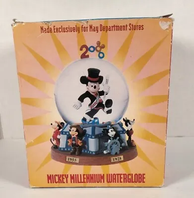 Disney 2000 Mickey Mouse Through The Years Millennium Musical Snow Water Globe  • $29.95