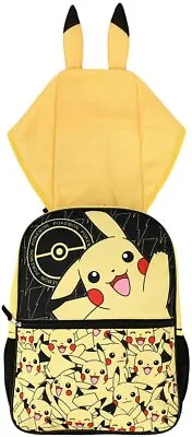 $42.99 • Buy 16  Pokemon Pikachu Backpack Hooded Backpack