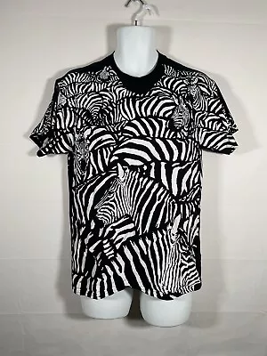 Liquid Blue AOP Zebra All Over Print Graphic T-Shirt Mens Sz Medium • $19.99