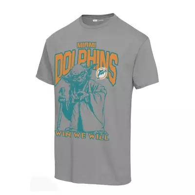 Miami Dolphins NFL T-Shirt Men's Junk Food Yoda Graphic Top - New • £14.99