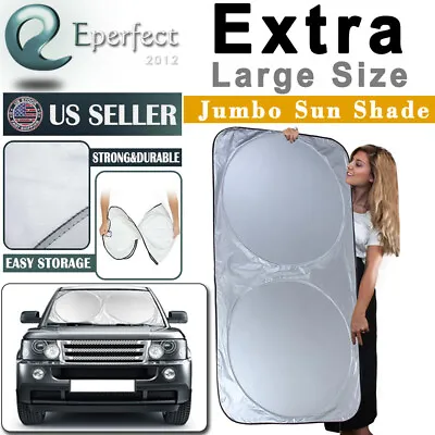 Folding Jumbo Front Rear Car Window Sun Shade Auto Visor Windshield Block Cover • $9.99