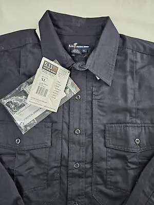 5.11 Tactical Shirt Men XL Class B Station Fire Navy Uniform Button Long Sleeve  • $39.99