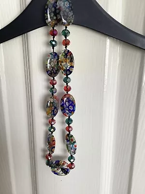 Murano Millefiori Glass  Necklace. • £7.50