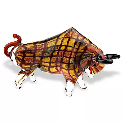 Murano Style Art Glass Animal Figurines Toro Grande Large Bull 16x8 Inches • $244.99