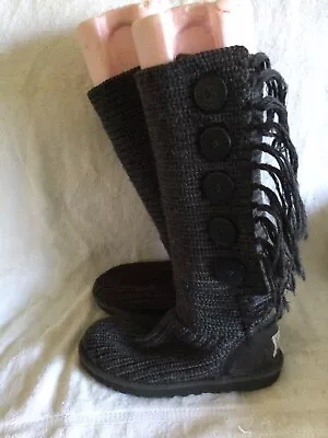 UGG Classic Women Cardy Tall Gray Knee High Knit Boot SN 5819 Size 6 US/5 UK • $27
