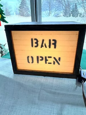 Vintage Handmade Light Up  Bar Open  Sign Must SEE! Barware Breweriana • $31.99