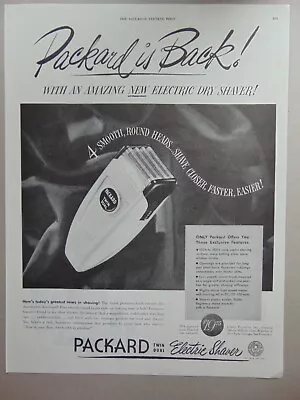 1946 ELECTRIC SHAVER By PACKARD Vintage Art Print Ad • $6