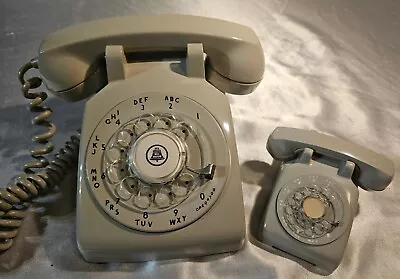 Vintage Western Electric Light Gray 500 C/D Rotary Dial Telephone + Mini • $99.99