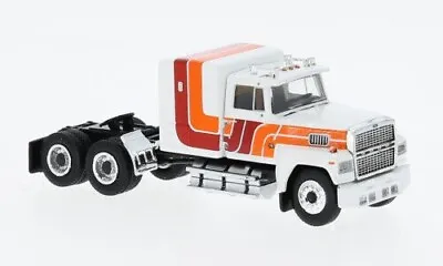 Brekina HO 1/87 Ford LTL-9000 70s/80s Sleeper Cab Truck White Red/Orange Stripe • $28.88