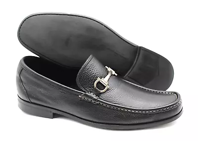 Mens Salvatore Ferragamo ' Magnifico ' Gancini Bit Black Leather Loafer Size 9-D • $299.99