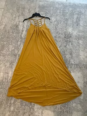 Nicole Miller New York- Jersey Maxi dress With Asymmetric Hem In Mustard - M • $3