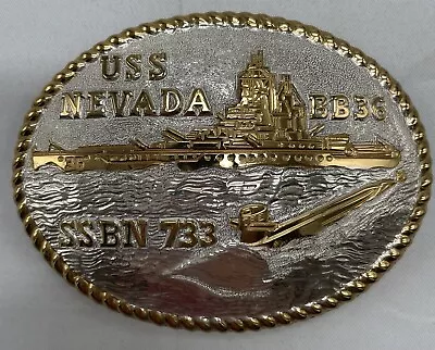 Crumrine USS Nevada BB36 SSBN 733 Belt Buckle • $29.95