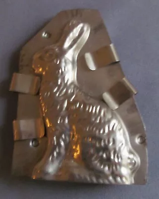 Vintage 4.25  Sitting Bunny Metal Chocolate Mold Used With 4clips Usable Mold317 • $40