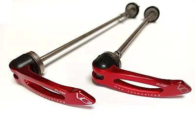 Quick Release Skewer Set - 100 & 135mm QR - Red - Steel & Alloy Bicycle MTB CX • £9.99