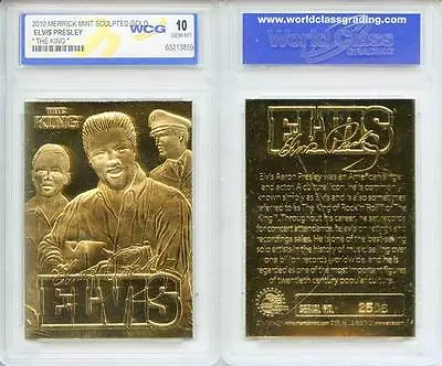 ELVIS PRESLEY 2010 The King 23KT Gold Card Sculpted Graded GEM MINT 10 * BOGO * • $19.95