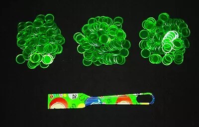Magnetic Designer Green Bingo Wand And 300 Chips Markers – Use On Paper Sheets • $15.75