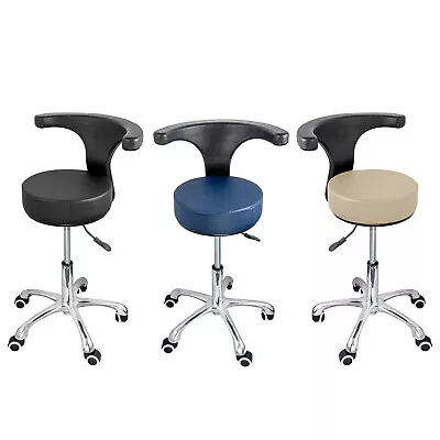 JMU Doctor Dentist Adjustable Rolling Stool Adjustable Height Mobile Chair Black • $125.99