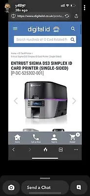 £600 • Buy Entrust Sigma Ds3 Simplex Id Card Printer (single-sided)