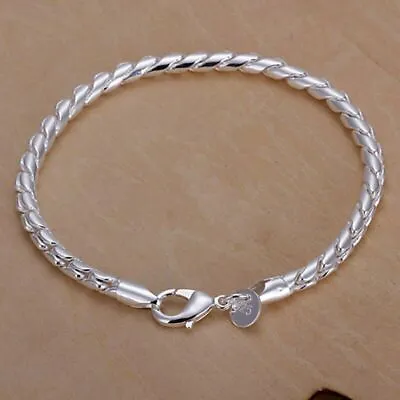 Fashion 925Sterling Solid Silver Men Jewelry Rope Chain Bracelet For Women • $7.99