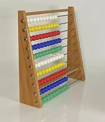 Wooden Beaded Abacus Rods 100 Colourful Counting Beads Children’s Vintage Maths • £9.99