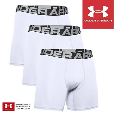 Under Armour Charged Cotton 6'' Boxerjock 3 Pair Pack White - NEW! 2023 • £29.99