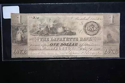 1836 $1 The Lafayette Bank MASS Obsolete Currency Affordable SALE #092106 • $145