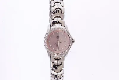 TAG Heuer Link WJF131E Diamond Bezel & Markers Pink MOP Dial 200M Date Watch • $1640