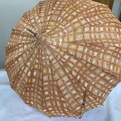 Women's Parasol Umbrella Lattice Peach Beige 33 X 34  Vintage • $30