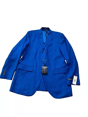 Polo Ralph Lauren 100% Linen Royal Blue 3 Button Blazer Sport Coat Jacket SZ 42L • $199.99