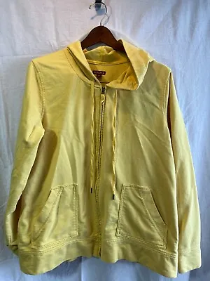 Merona Plus Size XXL Full Zip Hoodie Yellow Long Sleeve Pockets Cotton • $3.99