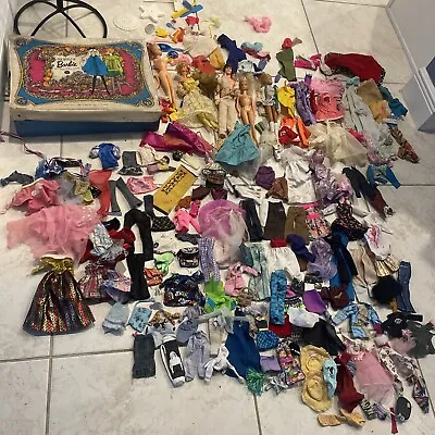 Vintage Barbie & More HUGE Lot Of Dolls Clothes Accessories & Case • $300