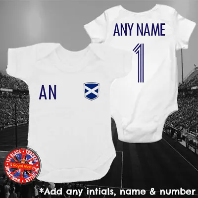 Scotland Football Personalised Bodysuit Fans Babygrow Gift World Cup Romper • £9.99