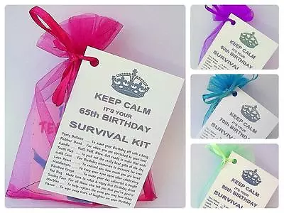 60th 65 70 80th BIRTHDAY PRESENT SURVIVAL KIT FUN NOVELTY GIFT CARD KEEPSAKE OKC • £4.49