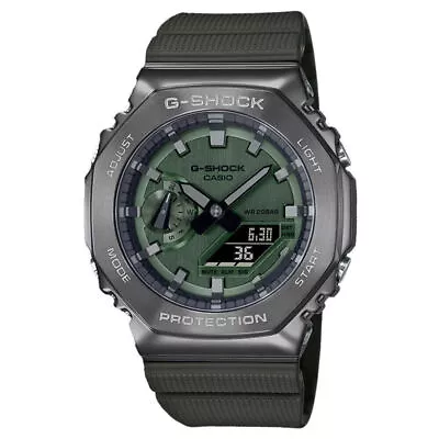 Casio G-shock Gm-2100b-3adr Silver/green Steel Bezel  Casioak  A/d Watch • $50