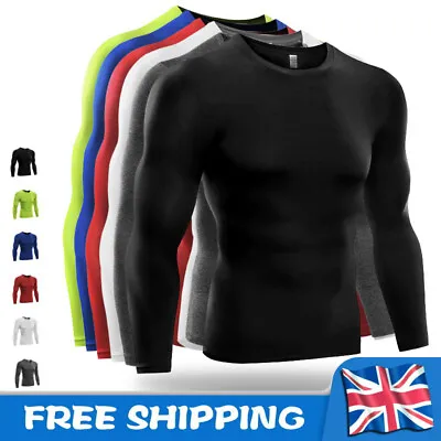 £10.14 • Buy Compression Base Layers Long Sleeve Mens Boys Thermal Top Skins Running Sports