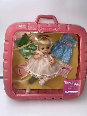 NOS Teensie Baby W/ Layette 1960s? Vintage Horsman Doll In Pink Suitcase Eyes Op • $57.80