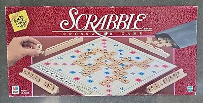 1998 Scrabble Crossword Word Board Game Milton Bradley Vintage + Bag COMPLETE • $12