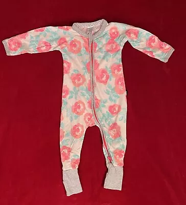 Wondersuit Baby Girl's Long Sleeve Zipper Floral Multicolor Bodysuit Size: 6-12M • $8