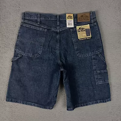 Old Mill Carpenter Jean Shorts Men's Size 36 Blue Denim Utility Pockets NEW • $14.95