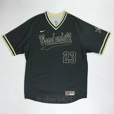 Nike Vanderbilt Commodores Throwback Baseball Jersey Men's Large Black 632234 • $17.85