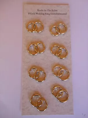 8 Double Gold Wedding Ring Embellishments For Cards And Crafts • £4.25