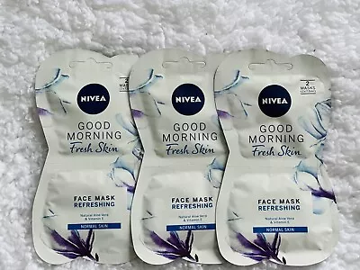 £6 • Buy 3 X Nivea Good Morning And Refreshing Face Mask Pack Of Two 7.5 Ml