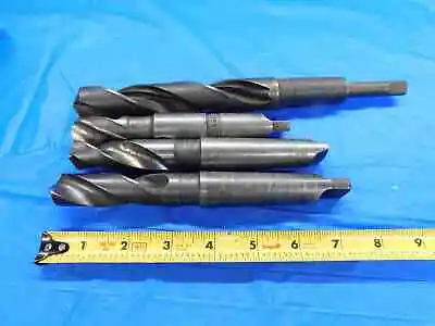 Lot Of 4 Hss Twist Drill Bits Sizes Up To 1 1/32  Morse Taper #3 Shanks Mt3 • $79.99