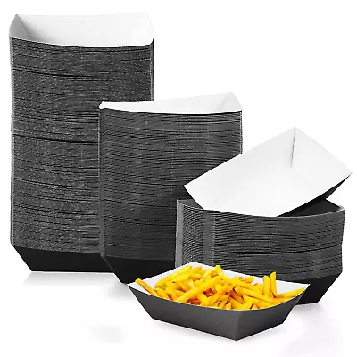 200 Pcs Paper Food Tray Disposable Paper Food Boats Paperboard Nacho Trays Hot D • $37.49