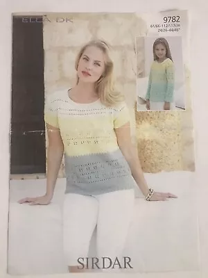 Sirdar 9782 Hand Knitting Pattern  DK Top Summer 24”-46” Woman’s Girls Lace • £3