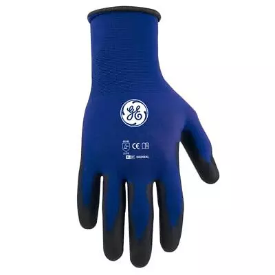 General Electric Unisex Dipped Gloves Black/Blue XL 1 Pair • $9.65