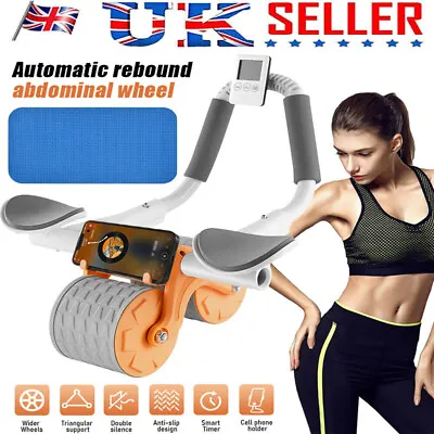 2023 New Automatic Rebound Ab Roller Fitness Wheel With Timer For Gym Home • £12.69