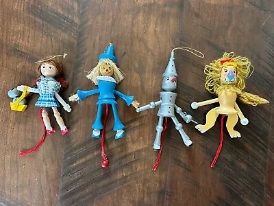 Vintage Kurt Adler Wizard Of Oz Ornaments FOUR Wood Pull String • $29.99