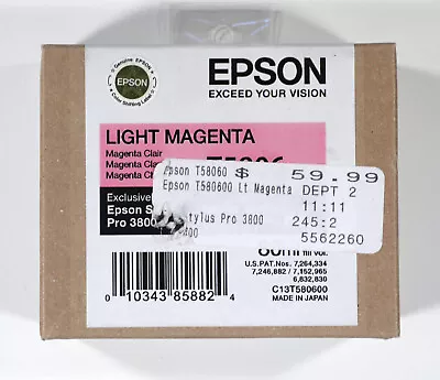 Epson T5806 Light Magenta Ink For 3800 Printer • $25